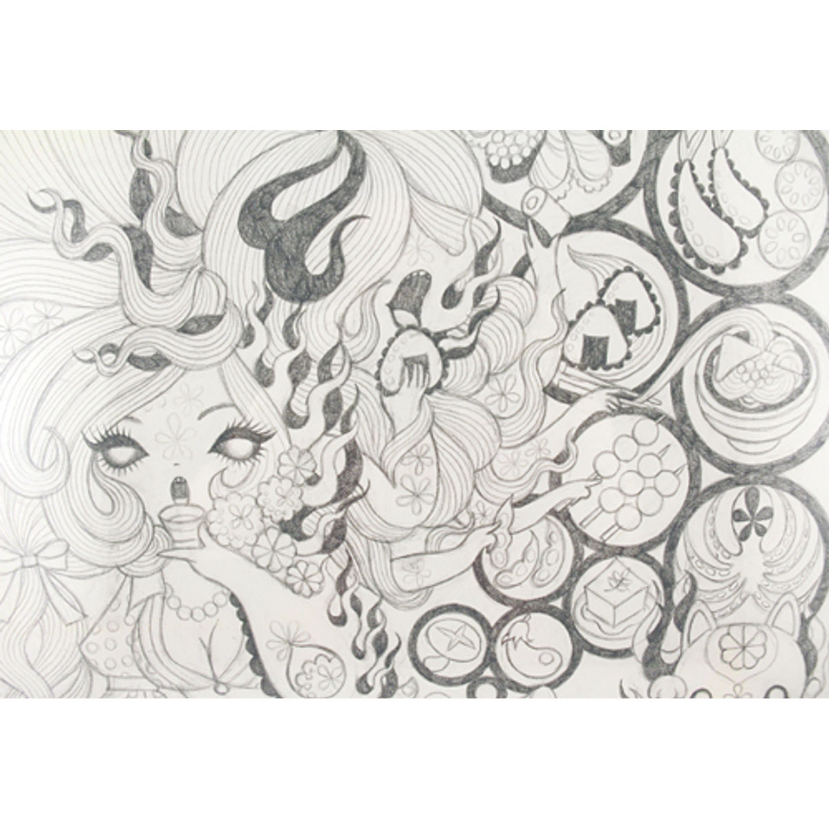 FUTAKUCHI ONNA (TWO-MOUTHED WOMAN) 1 : DRAWING