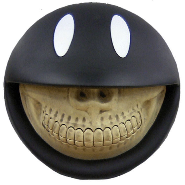 Smiley Grin Piggy Bank - Black & White by Ron English