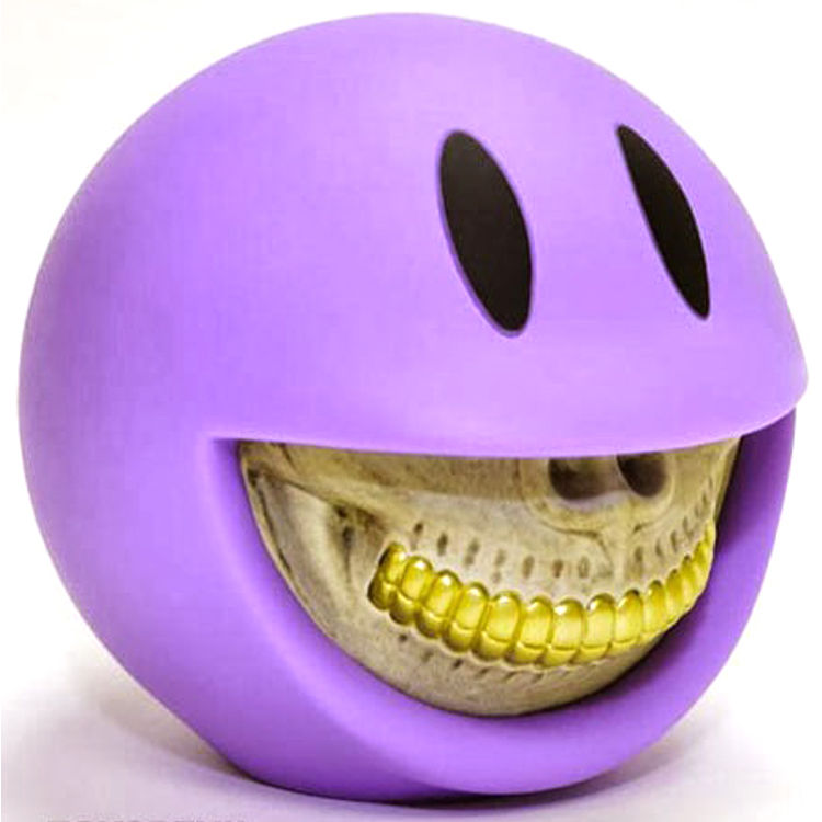 Smiley Grin Piggy Bank - Purple by Ron English