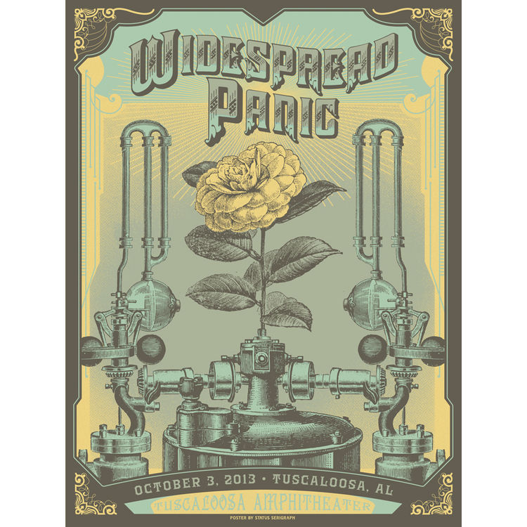 Widespread Panic – Tuscaloosa, AL 2013 (Gold Variant) by Status Serigraph (Justin Helton)