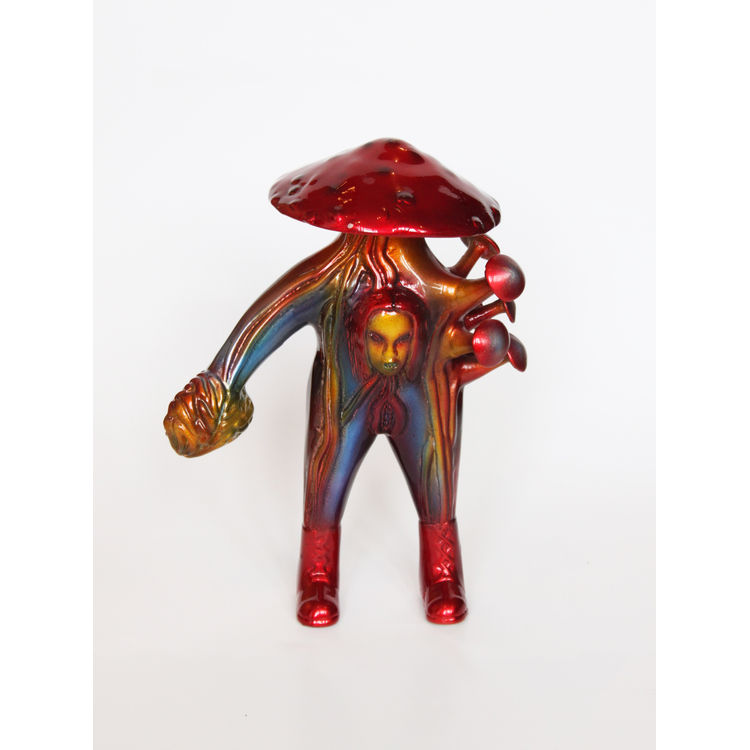 Brain Mushroom Human (Red & Blue) by Carlos Enriquez Gonzalez