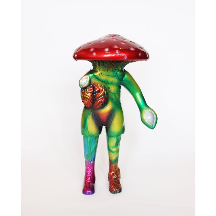 Brain Mushroom with Eye Hand (Red) by Carlos Enriquez Gonzalez