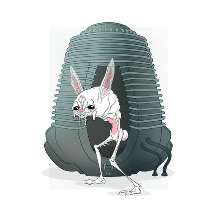 Bunnywith A Little Teleportation Mixup by Alex Pardee