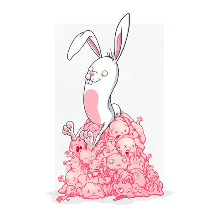 Bunnywith Dead Baby Throne by Alex Pardee