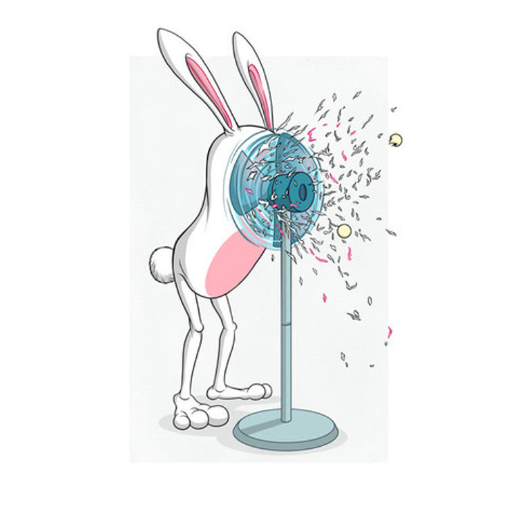 Bunnywith His Biggest Fan by Alex Pardee