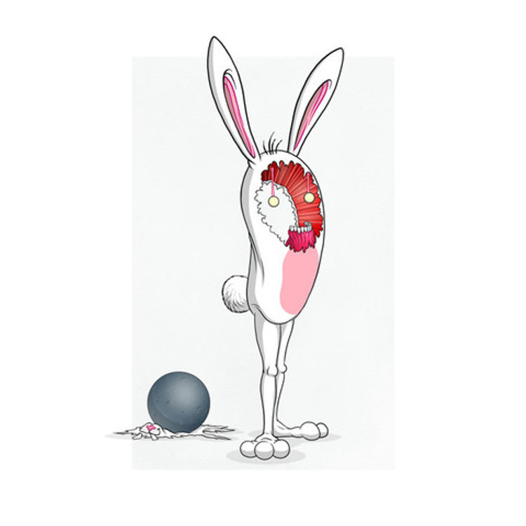 Bunnywith Missing Face 2 by Alex Pardee