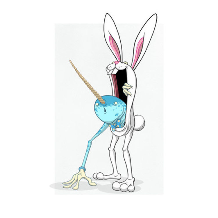 Bunnywith Narwhalter by Alex Pardee