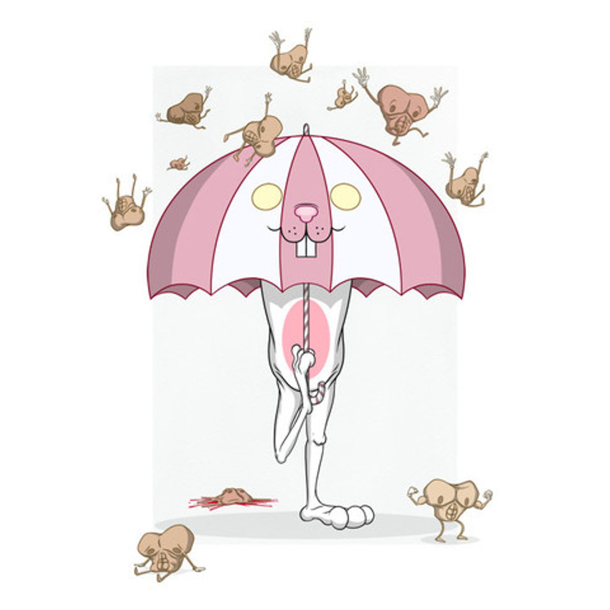 Bunnywith Umbrella (It's Raining Abdo-men)