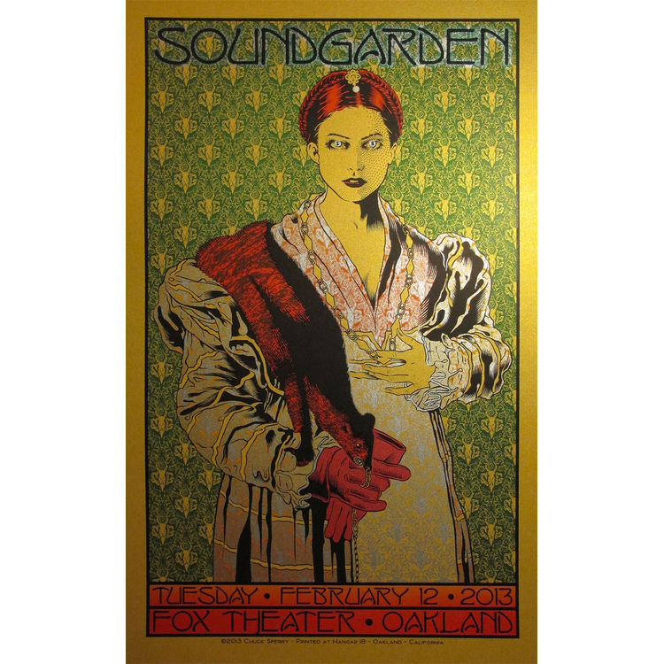 Soundgarden at The Fox Theater, Oakland Gold Edition by Chuck Sperry