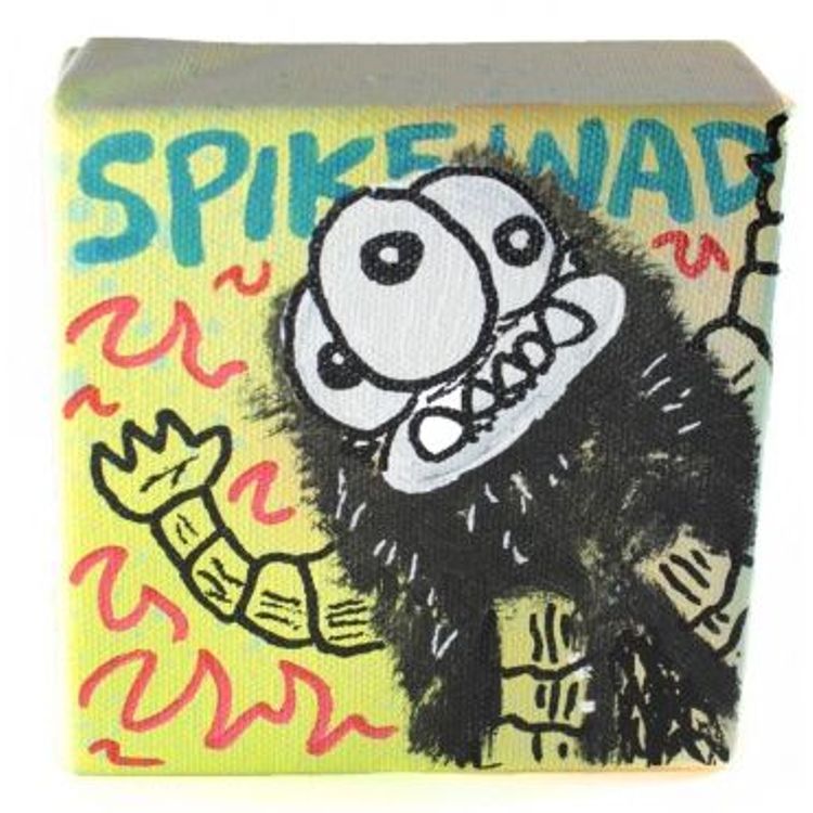 Flaming Spike Wad Mini Painting by Jeff Lamm