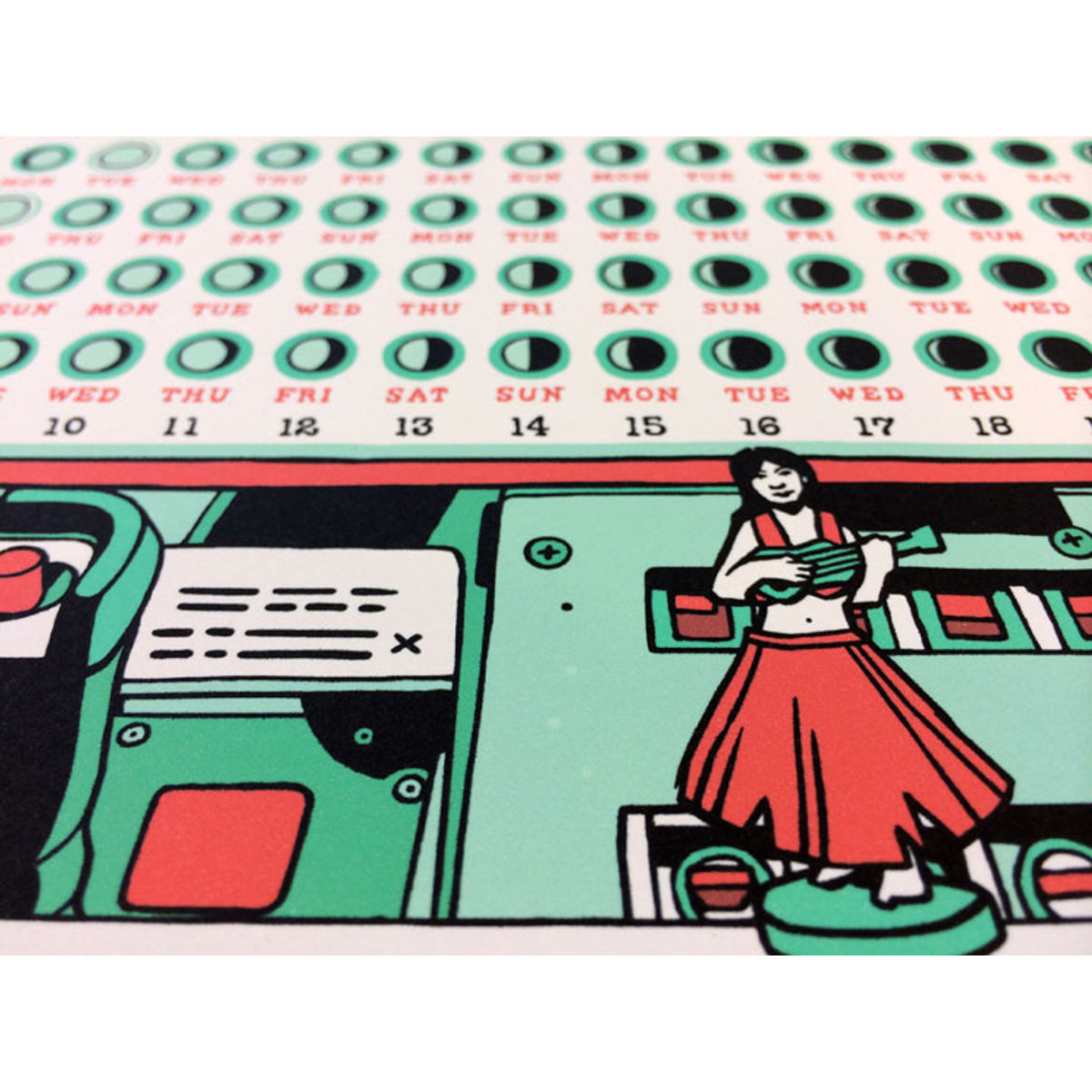 Space Aged to Infinity: A 2014 Lunar Calendar - GID Print