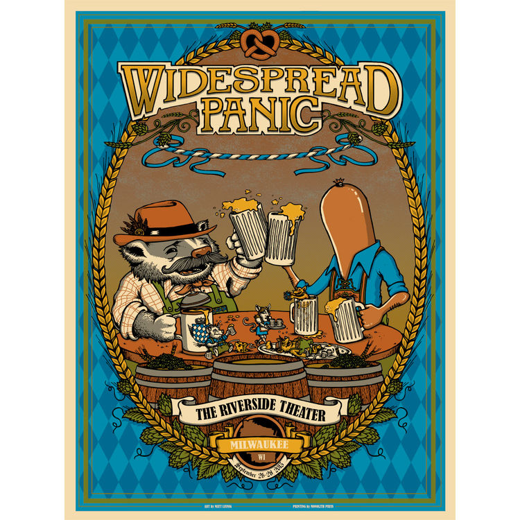 Widespread Panic – Milwaukee, WI 2013 (Gold) by Matt Leunig