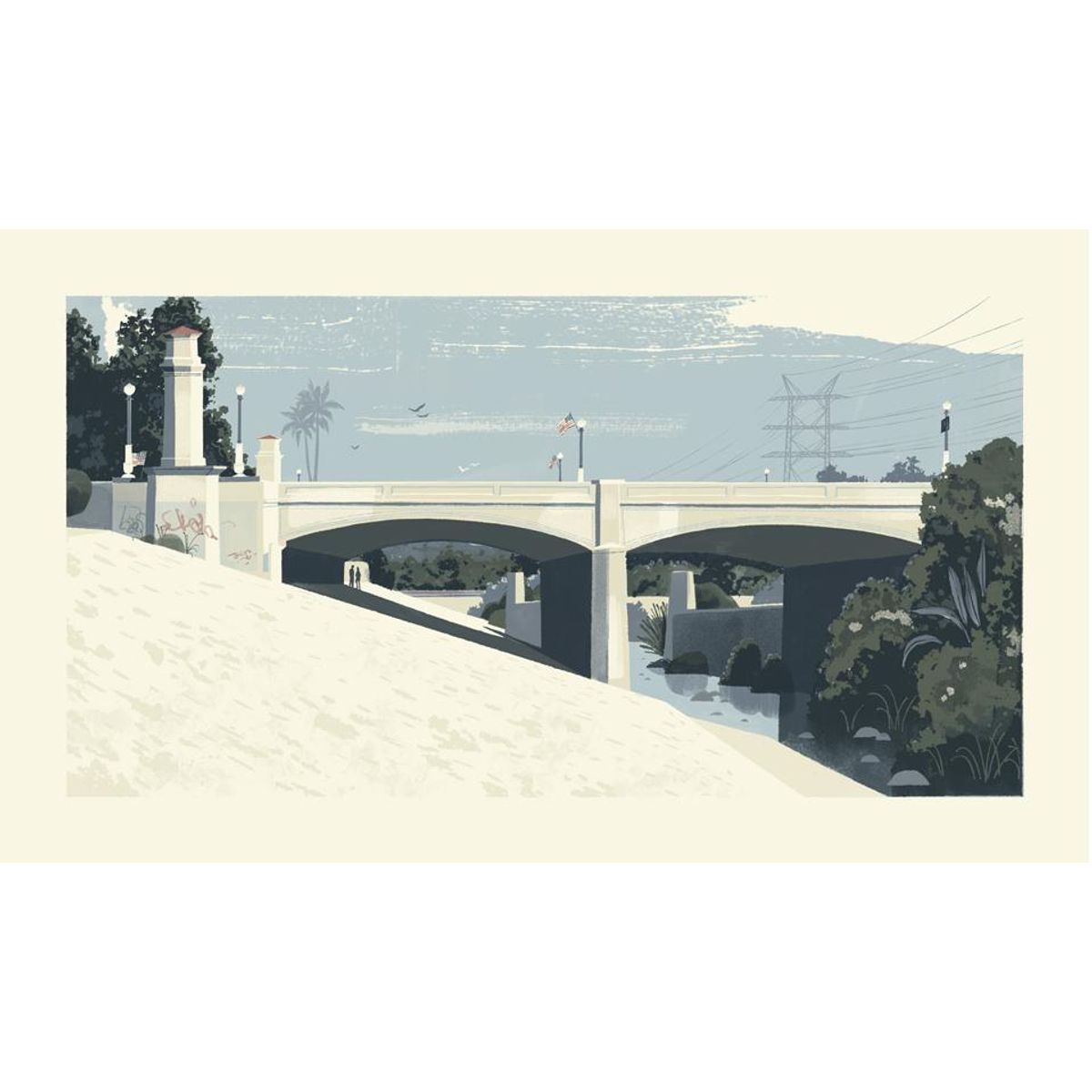 The LA River and Hyperion Bridge