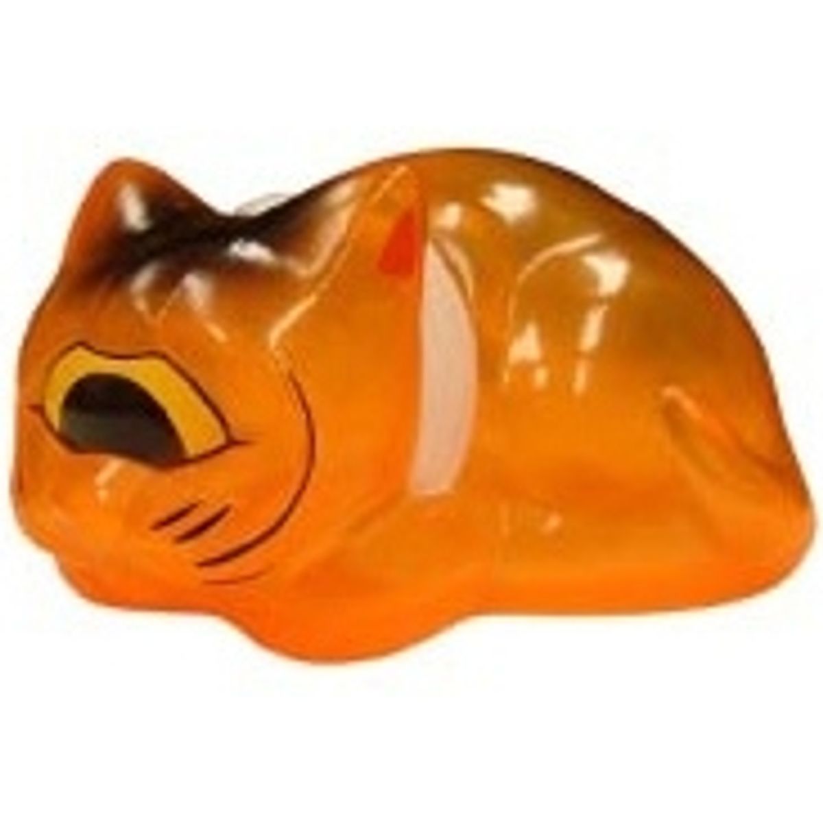 Sleeping Fortune Cat - Clear Orange