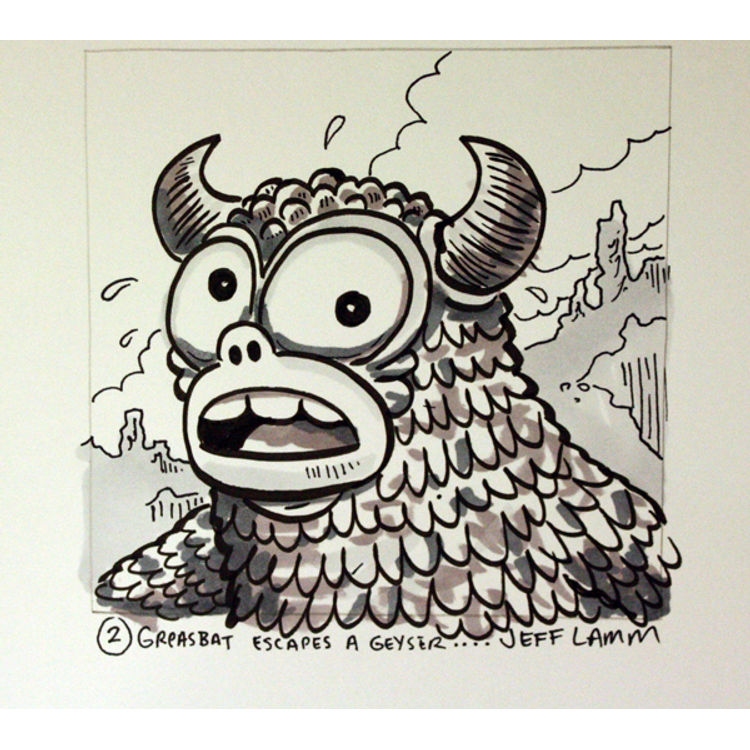 Greasebat Escapes A Geyser by Jeff Lamm