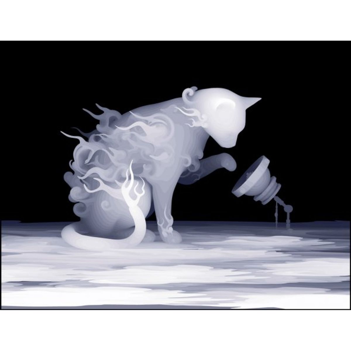 A Cat Shows Interest in the Information