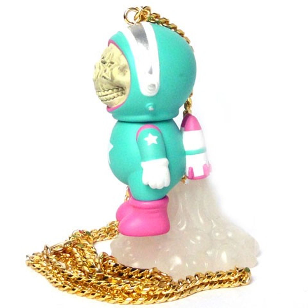 DUM ENGLISH ASTRONAUT SKULL STAR NECKLACE - TURQUOISE