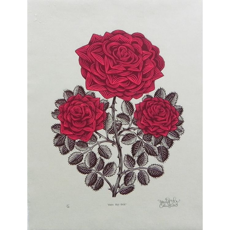 Ruby Red Rose by Tugboat Printshop
