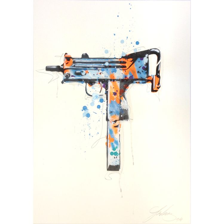 My UZI Weighs a Ton - Blue by Wolfgang Krell