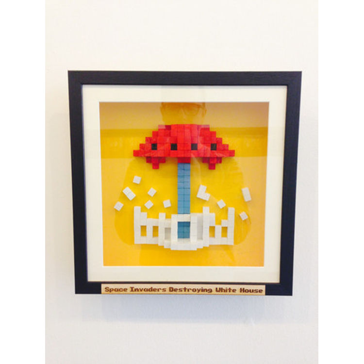 Space Invaders Destroying White House by Aled Lewis