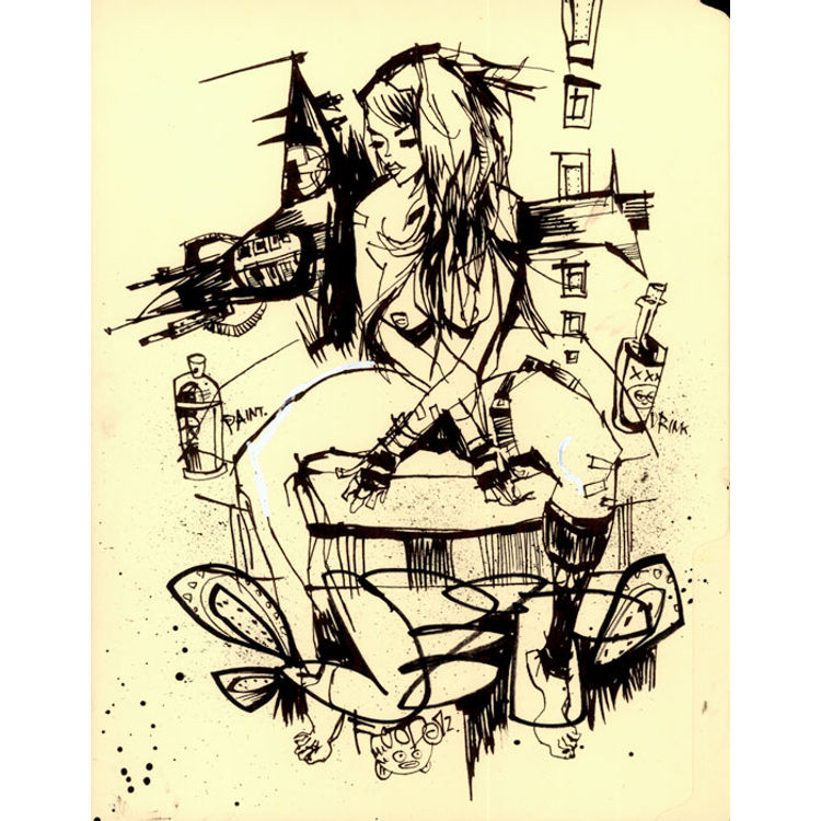 JET GIRL: PAINT DRINK by Jim Mahfood
