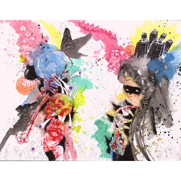 SKULL BOOM & MYSTERIOUS PAINT GIRL by Jim Mahfood