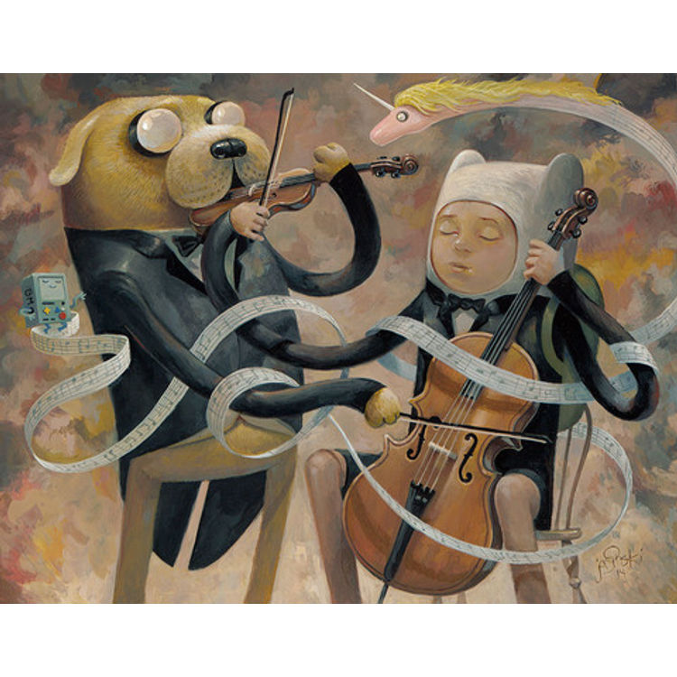 Duet for Violin and Cello in the Key of Awesome - Print by Aaron Jasinski