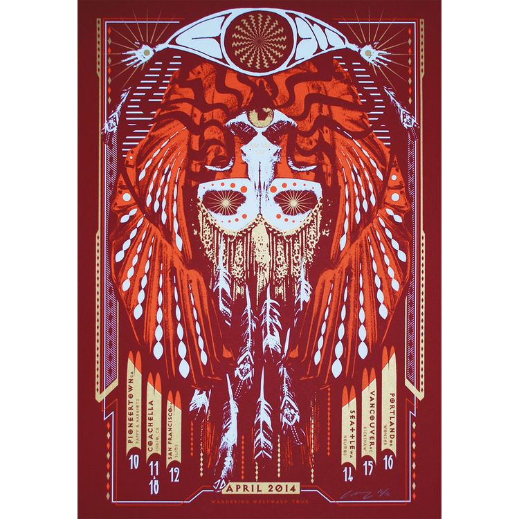 Goat - Wandering Westward, Orange on Red Variant by Adam Pobiak