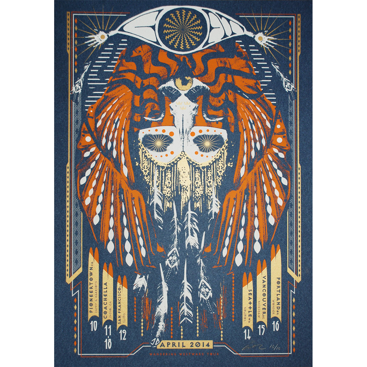 Goat - Wandering Westward, Orange on Denim Variant