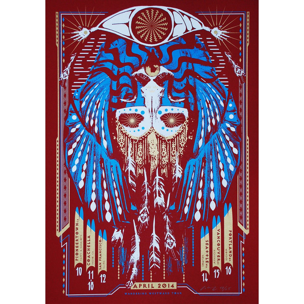 Goat - Wandering Westward, Blue on Red [Psych] Variant
