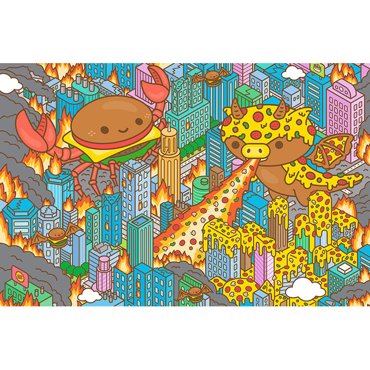 Attack of Burger Crab & Pizzasaurus by 100% Soft