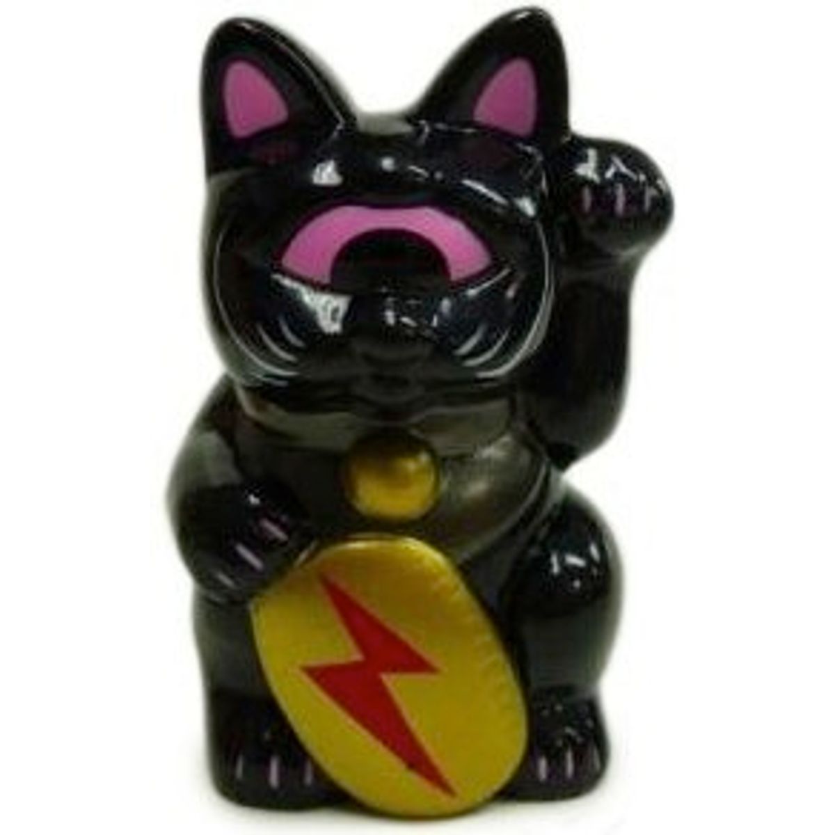 Mini Fortune Cat - Black/Pink Eye