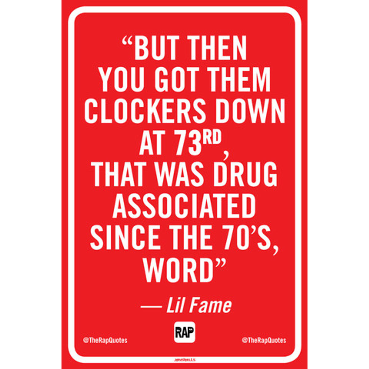 But then you got them clockers down at 73rd... (Print)