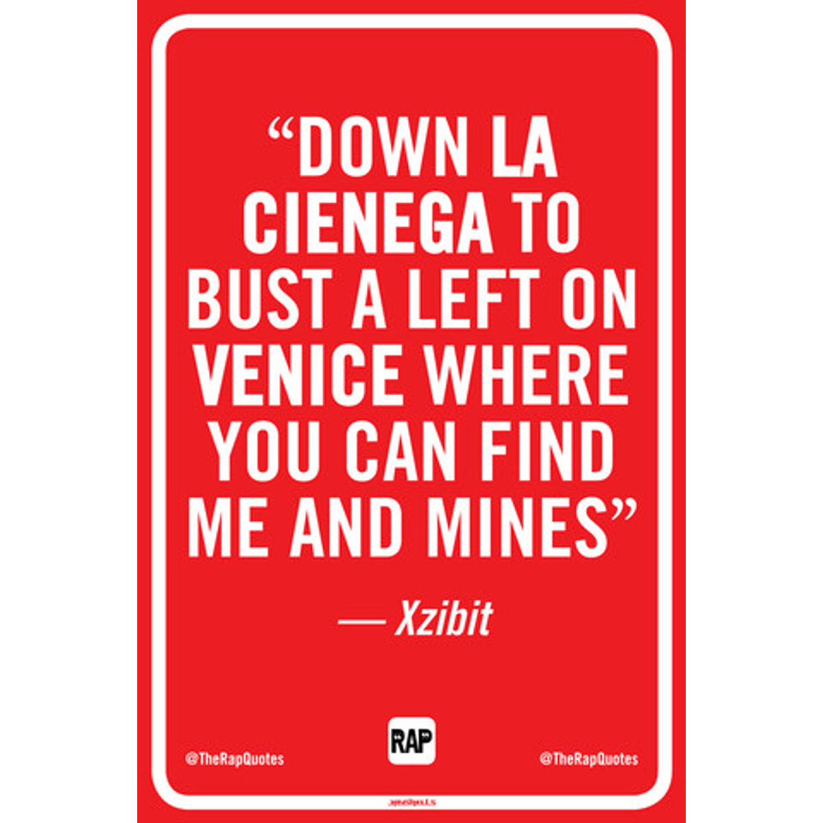 Down La Cienega to bust a left on Venice... (Print)