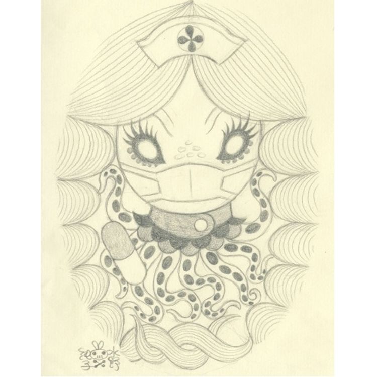 Octopus Nurse Drawing by Junko Mizuno