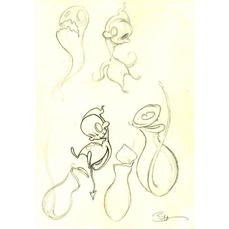 Skelves and Pitcher Plants Sketch by Brandt Peters