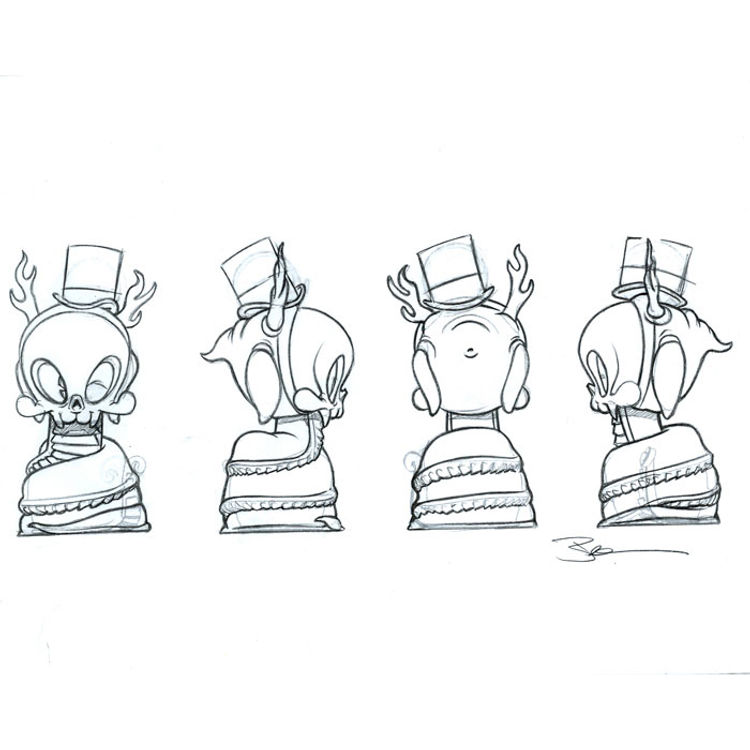Snake Skelve “Sofubi” Turn-Arounds Sketch by Brandt Peters