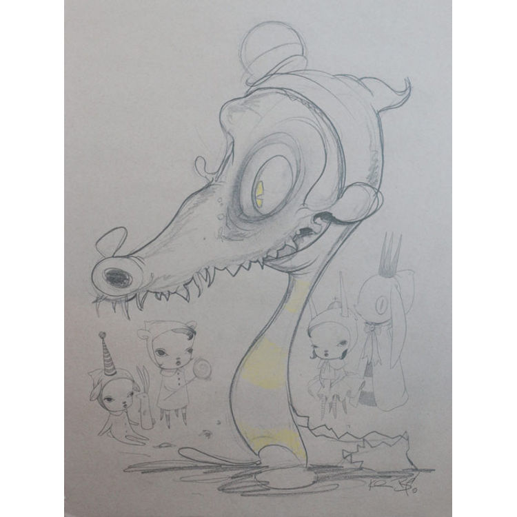 Classic Skelve #3 “Croc” Drawing by Brandt Peters