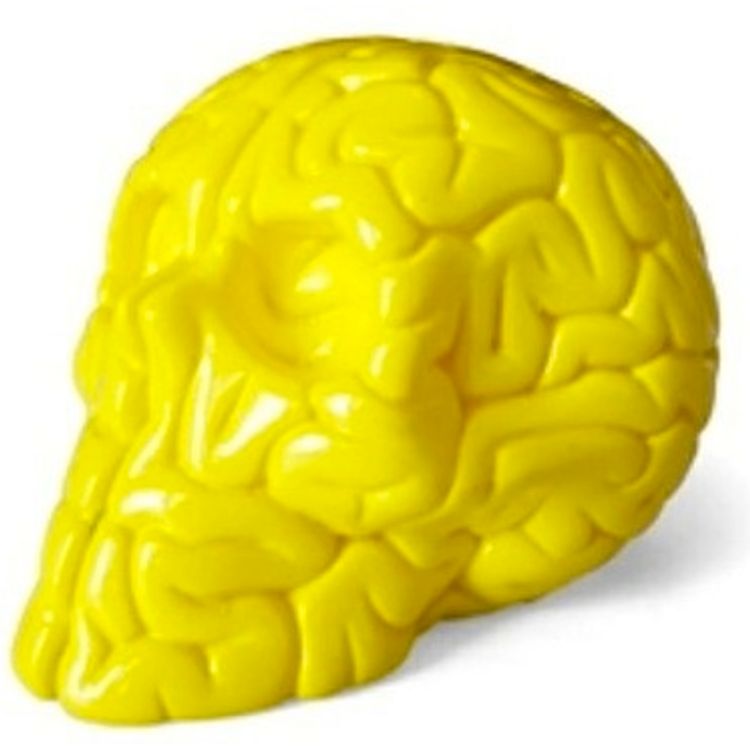 Mini Skull Brain - Yellow by Emilio Garcia