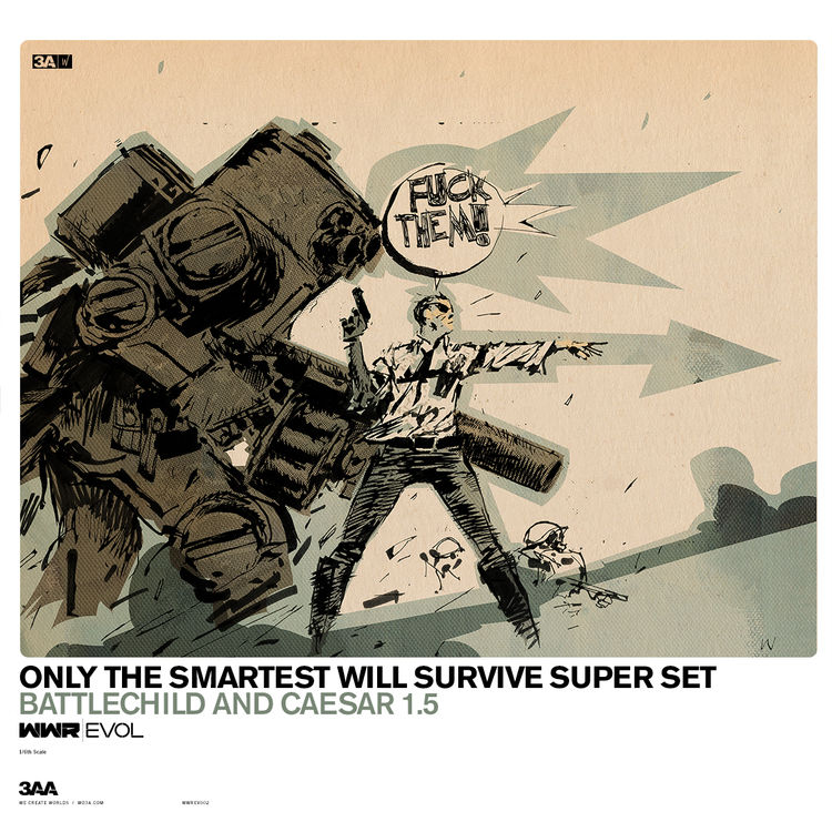 Battlechild and Caesar 1.5 Super Set 3AA by Ashley Wood