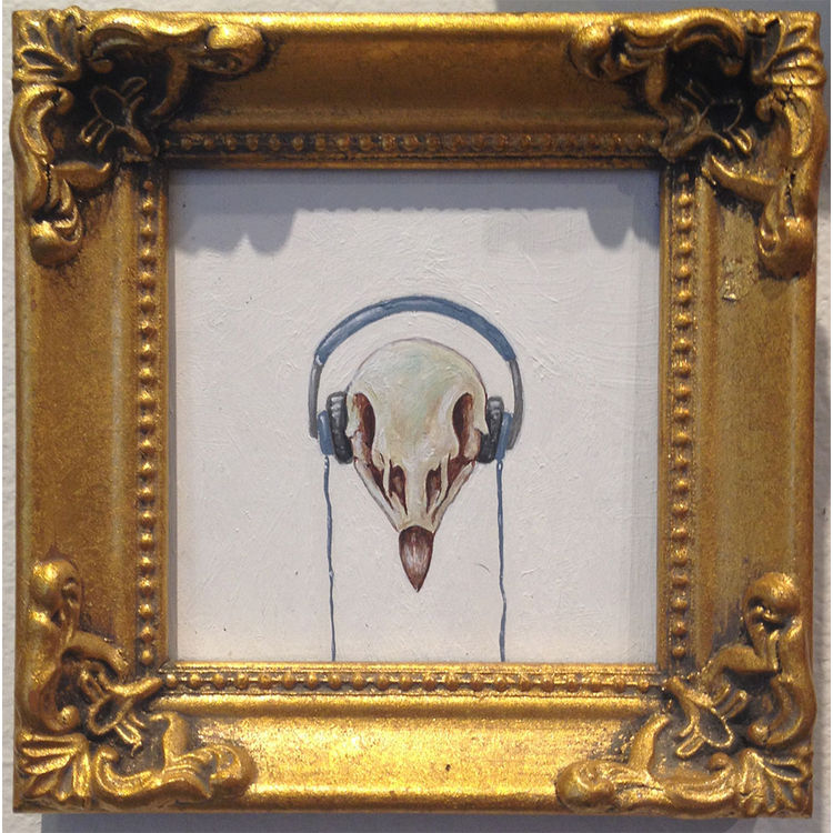 Bird Skull with Headphones by Matt Ritchie