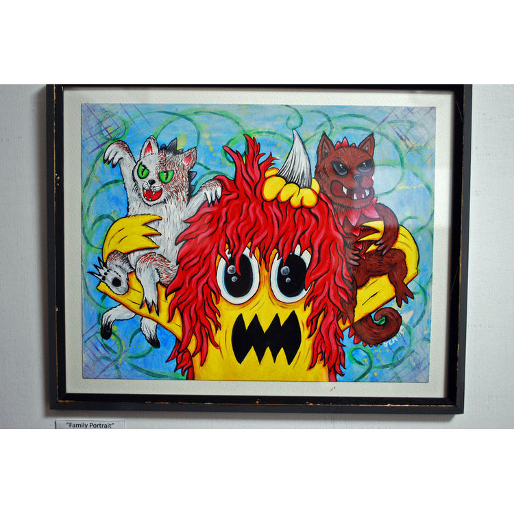 "Kaiju Family Portrait" - OG Gouache Painting by Rampage Toys (Jon Malmstedt)