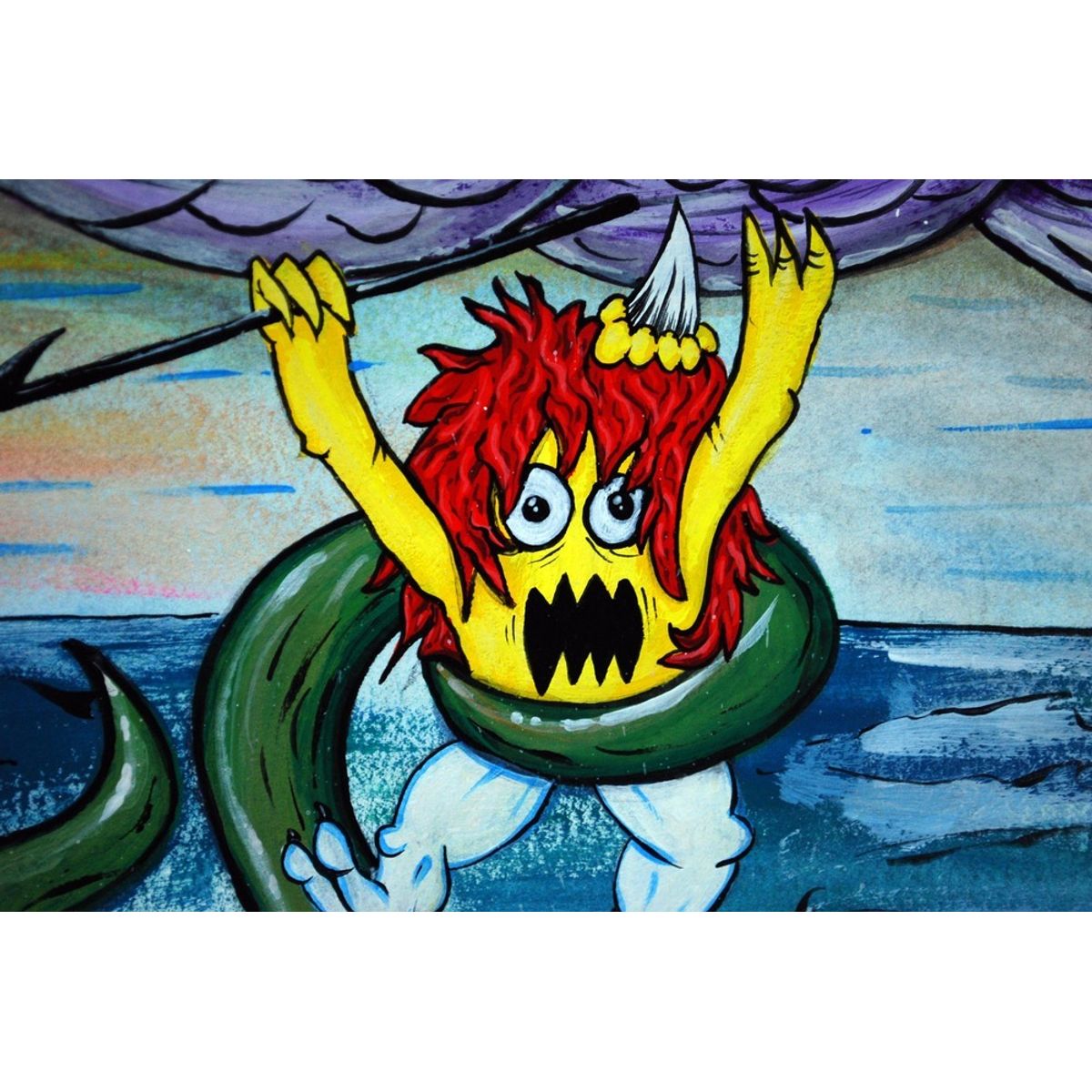 "UU Ahab vs. Ammonaito" - OG Gouache Painting