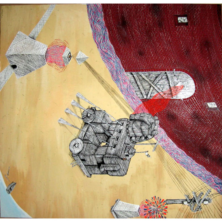 Meditation with Trojan Horse by Andrew Schoultz