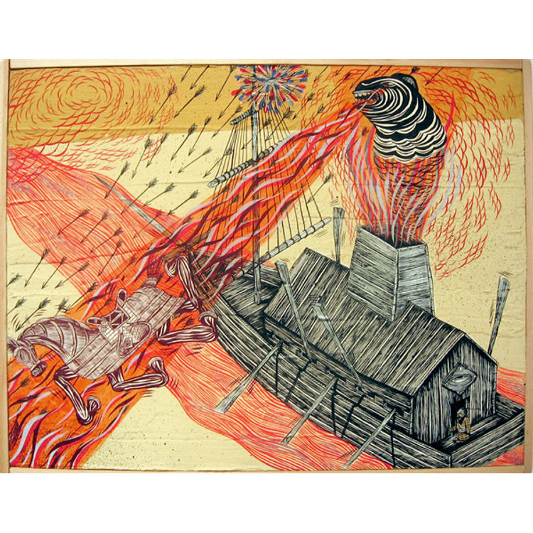 Slaveship Projection by Andrew Schoultz