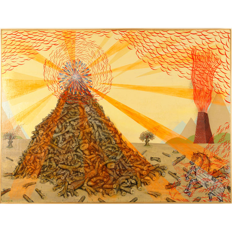 Illuminati Pile of Sticks by Andrew Schoultz