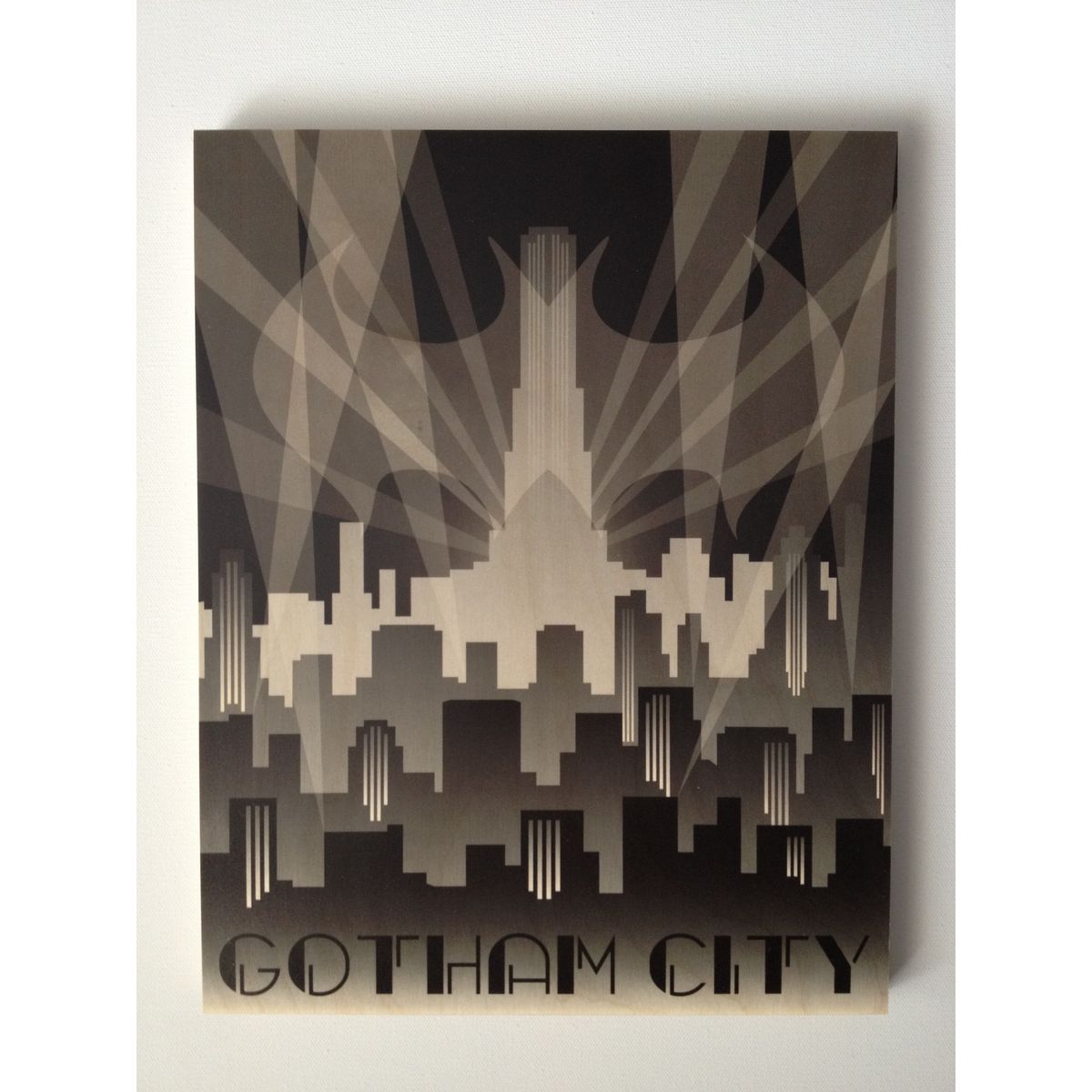 Gotham City Print on Wood