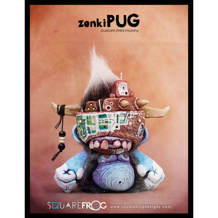zenkiPUG' Mini Munny (Green) by Matthew "SquareFrog Designs" Bryan