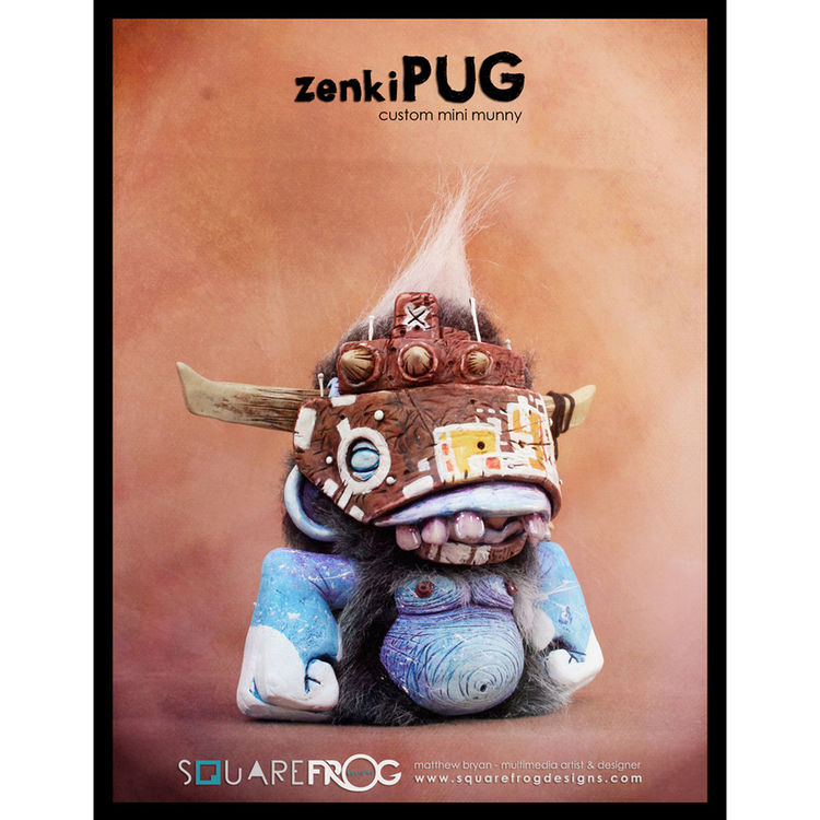 zenkiPUG' Mini Munny (Orange) by Matthew "SquareFrog Designs" Bryan