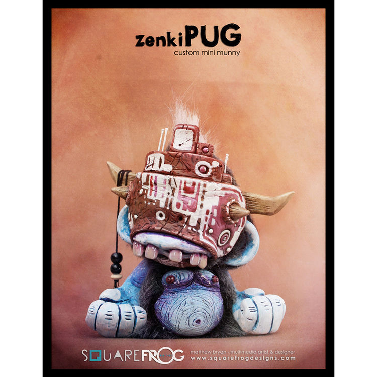 zenkiPUG' Mini Munny (Purple) by Matthew "SquareFrog Designs" Bryan